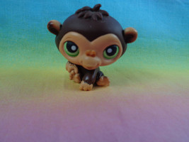 Littlest Pet Shop Brown Peach Face Baby Chimpanzee Monkey w/ Green Eyes #223 - $2.51