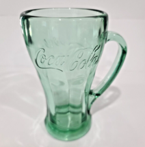 Green Coca-Cola Glass With Handle Mug Libbey Heavy Vintage Coke Float Mug Cup - £5.47 GBP