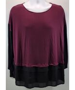 L) APT 9 Woman Layered Burgundy Red Blouse Shirt 1X - $9.89