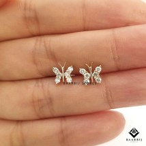 Piper Solid Gold Butterfly Earring, 14K Solid Gold earring, 10K Gold Ear... - $565.32 CAD