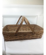 LONGABERGER 1986 Dual Swivel Handles Bread Cake Gathering Basket Signed ... - £44.18 GBP
