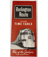 Burlington Route System Timetable Vintage Train Schedule Nov 1961 - Jan ... - £17.08 GBP