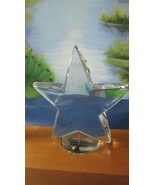 BACCARAT CRYSTAL FRANCE 2 ZINZIN FOOTED STARS  WOOD PEDESTAL PAPERWEIGHT... - $210.86