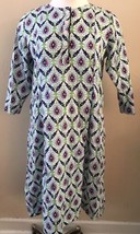 Malabar Bay Dress Cover Up Multicolor Print Organic Cotton Size Large - £14.02 GBP