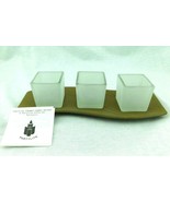 PartyLite Candle Holder Tray P7433 Tealight Ceramic Frosted Glass Retired - $11.99