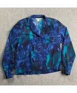 Vintage Kensington Square Blazer Women&#39;s Small Blue Abstract 100% Polyes... - $41.86 CAD