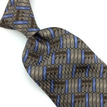 Croft &amp; Barrow Usa Tie Brown Blue Tan Silk Necktie Geometric Mens I21-322 Nwt - £15.81 GBP