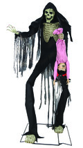 Seasonal Visions Towering Boogey Man with Kid Animated Halloween Prop Black - £503.12 GBP