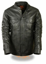 5XL&quot;  MEN&#39;S LEATHER JACKET ANARCHY MOTORCYCLE CLUB CONCEALED CARRY OUTLAWS - £57.78 GBP