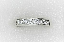 CZ Multi Stone Band Ring 5.0 g Real Solid Sterling Silver 925 Size 9 - £21.60 GBP