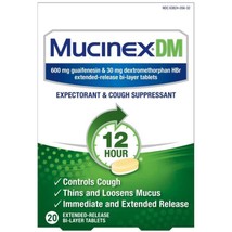 READ Mucinex DM 12 Hour Cough Medicine - Tablets - 20 Ct Exp 09/2027 - $9.89
