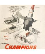 1947 Champion Spark Plugs Farm Scene Advertisement Agriculture Farming D... - €25,56 EUR
