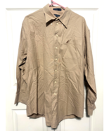 Nautica Beige Long Sleeve 17 1/2 Mens Button Down Vintage Oxford Shirt - $277.08 MXN