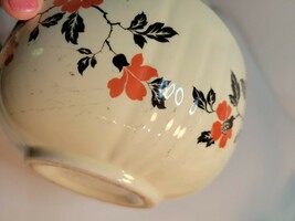 Halls Superior Kitchenware Red Poppy/Black Leaves 6" Mixing Bowl image 7
