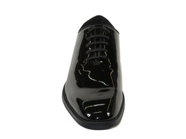 Men Santino Luciano Formal Dress Shoes Patent Leather Shiny Lace up C530 Black image 2
