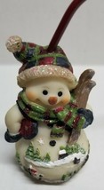 Home Interior Winter Christmas Decor Snowman Tree Candle Snuffer 10”  Cute - £4.67 GBP