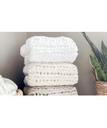 Chunky Cable Knit Blanket White New Great Gift For Mothers Very Popular ... - £29.89 GBP