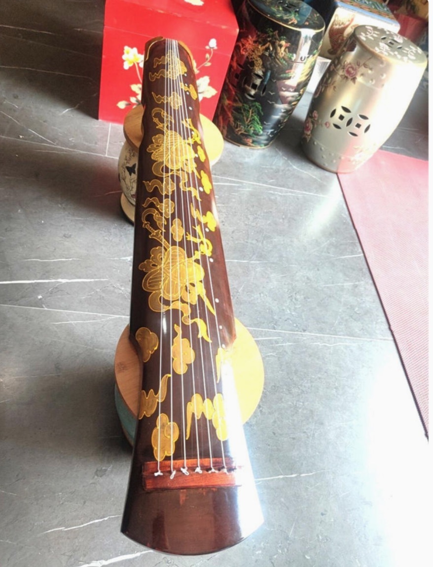 Hand drawn Guqin Brown Can be played and decorated Chinese string instru... - $459.00
