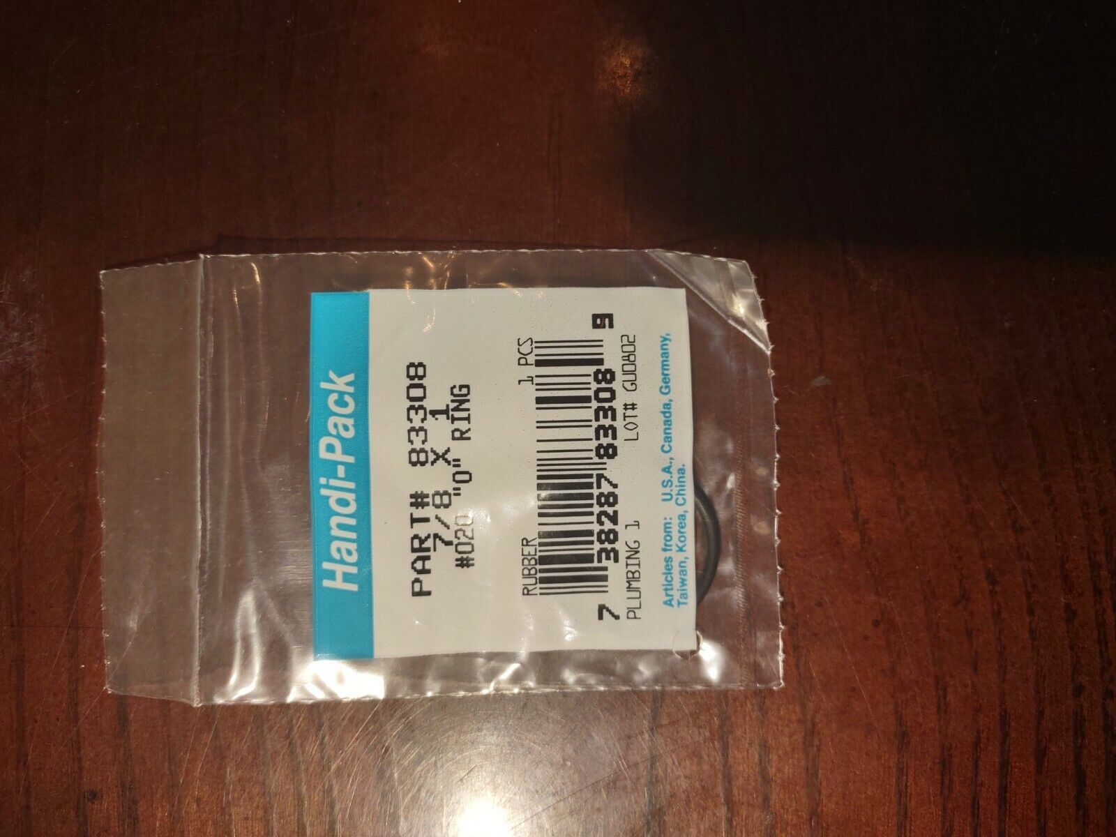 7/8&quot; x 1&quot; x 1/16&quot; Rubber O-Ring - $5.89