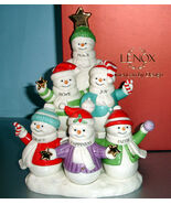 Lenox Holiday Snowmen Sentiments Figurine Peace Hope Joy Grace Faith Hap... - $105.83