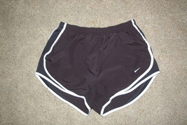 Nike Dry Fit Running Shorts Womens Juniors Size M Black White Trim   - £10.39 GBP