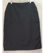 Erdem Pencil Skirt Womens Size 12 Black Navy Embossed Wool Lined Back Zi... - £123.08 GBP