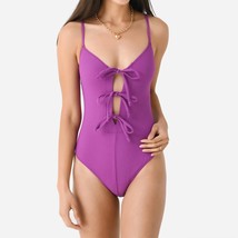 Lisa Marie Fernandez three tie maillot one-piece swimsuit in RASPBERRY C... - £183.37 GBP