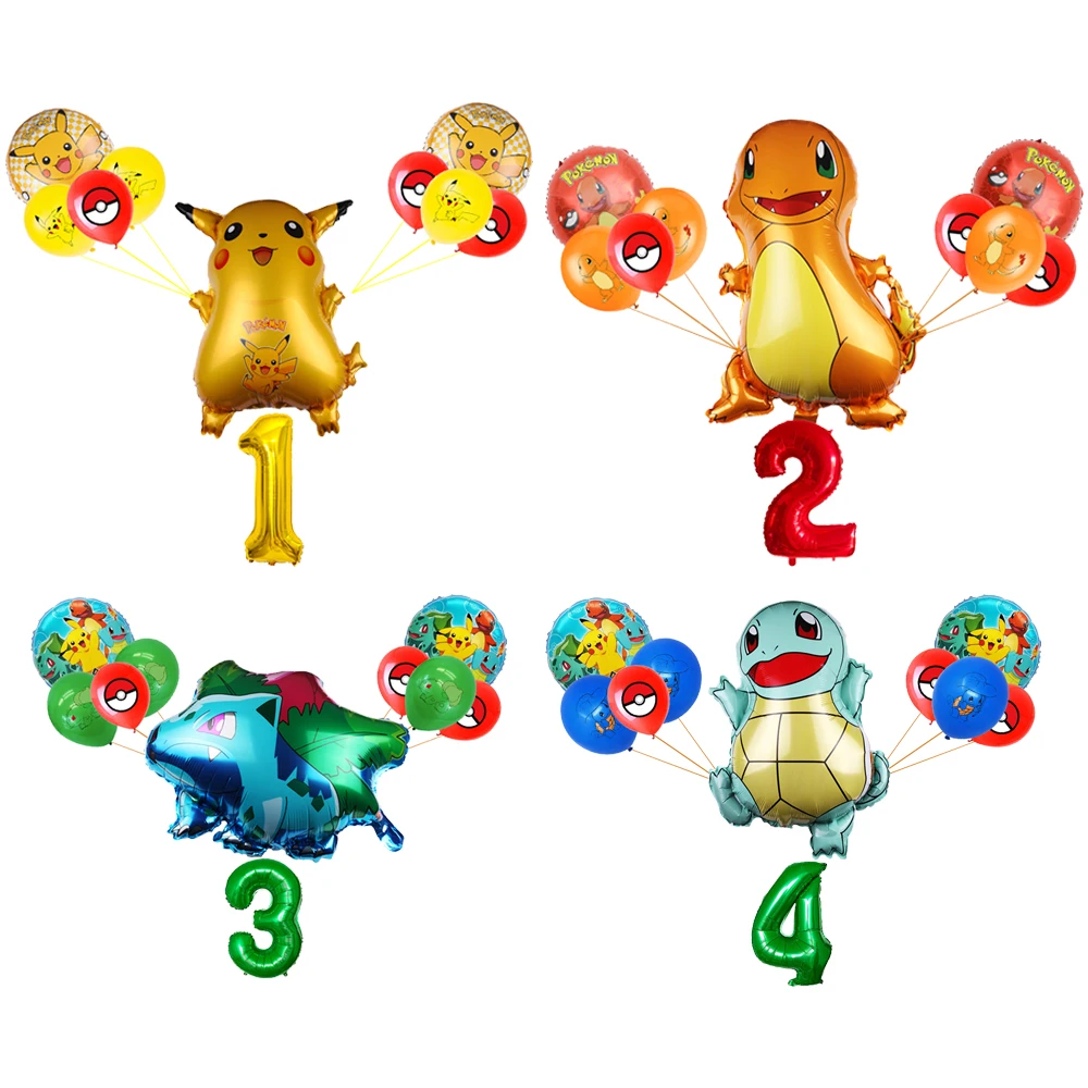Pokemon Anime Figures Foil Latex Balloon Party Supplies Pikachu Kids Birthday - £17.17 GBP+