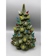 Vtg Ceramic Christmas Tree With Multicolored Lights 10&quot; Electric - $34.74