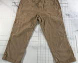 Level 99 Linen Pants Womens 30 Brown Pockets Cropped Relaxed Fit Loose - £20.96 GBP