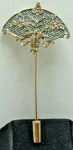 Asian Fan w/ Flowers Lapel or Hat Stick Pin Unusual Vintage Oriental Cos... - £7.98 GBP