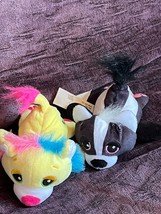 Lot of Cutetitos Small Black &amp; White Plush Skunk &amp; Yellow Lion Stuffed Animals - £7.09 GBP