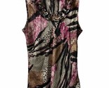 Dressbarn Womens Size L Semi Sheer Colorful Sleeveless Top - $13.33