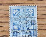 Ireland Stamp Irish Cross 3p Used Blue - $2.84