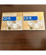 Maxell CD-R Disks 650MB 623310 Branded Gold Surface 74 Min 12x New Lot of 2 - £15.45 GBP