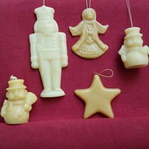 Vintage Natural Beeswax Christmas Ornaments Star Snowman Nutcracker Angel   - £21.35 GBP