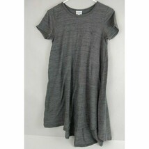 LuLaRoe Women&#39;s Solid Gray Oversized With One Pocket Cap Sleeve Dress Si... - £8.35 GBP