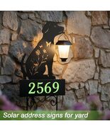 Dog Yard Stake Solar Lantern Glow in Dark House Address Numbers Garden A... - $31.67