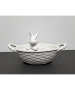 NEW Pottery Barn Bunny Basket Stoneware Candy Bowl 8.5&quot; w x 5&quot; d x 4.75&quot; h - £51.05 GBP