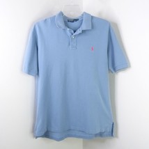 Polo by Ralph Lauren Men&#39;s XL Light Blue Cotton Knit Collared Short Slee... - £12.58 GBP