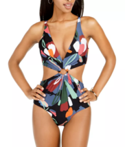 Nwt Bar Iii Paradise Palm Printed Monokini One-Piece Swimsuit, Size Xs X-Small - £26.37 GBP