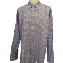 Ralph Lauren Long Sleeve Dress Shirt Light Blue Plaid 17 1/2" - €12,13 EUR