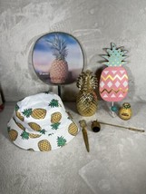 Vintage Gold Color Faux  Pineapple 2 Piece Container Trinket Box 8”Tall.... - $338.27 MXN