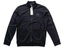 Adidas Mens Black 3 Stripes Essential Warm-Up Tricot Tapered Track Jacke... - £26.00 GBP