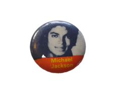 Michael Jackson Pin Badge Vintage Button Pinback King Of Pop SMALL Close Up - £8.20 GBP