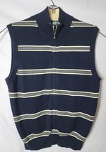 Brooks Brother Men M Country Club Full Zip Strip Fleece Sweater Vest - £39.70 GBP