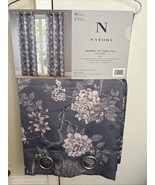 NATORI Peacocks Valencia Gray Floral Grommet Top  Panel Pair With Liner ... - $95.39 CAD