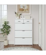White Shoe Cabinet: 3 Doors, 2 Drawers, Large Storage Space - $283.47 CAD