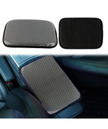 JDM Car Armrest Cover Auto Center Console Box Carbon Leather Cushion Pad Silver - £9.43 GBP