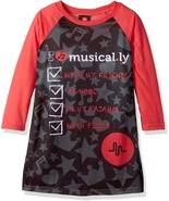 Musical.ly Girls&#39; Little Nightgown, Long Sleeve Black, 6 - $294.33 MXN